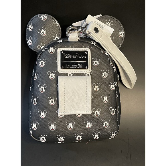 Loungefly Handbags - Disney Parks Loungefly Mickey Mouse Faces Mini Backpack Wristlet Black White NWT